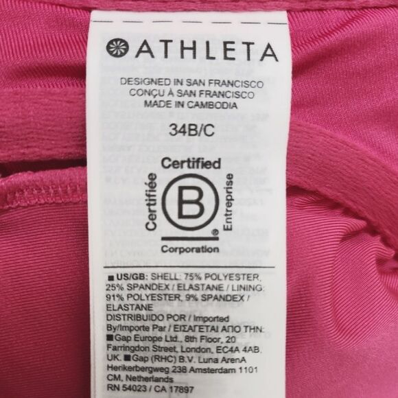 Athleta Square Neck  Swimwear Bikini Top Pink NWOT - Picture 10 of 11